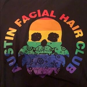 Austin Facial Hair Club pride tee shirt size small